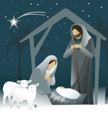 Kutsal Aile ile doğum sahnesi