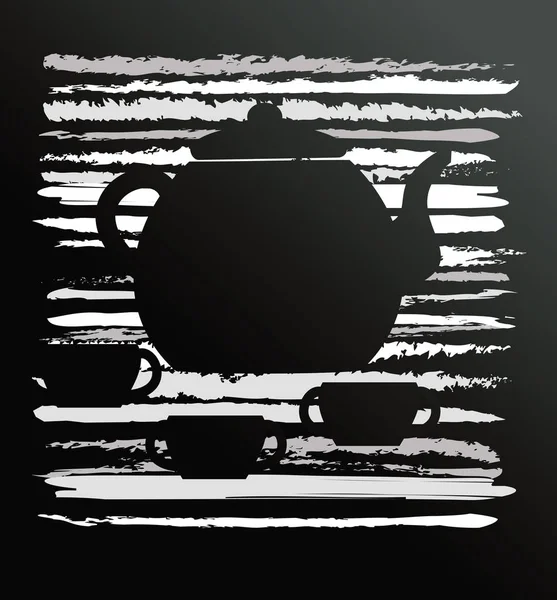 Абстрактный Дизайн Кафе Кувшином Кубком — стоковый вектор