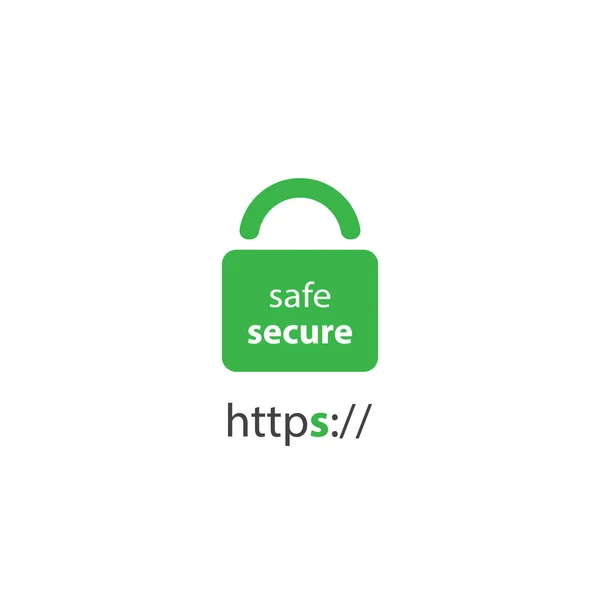 HTTPS-protokollet - trygg och säker surfning — Stock vektor
