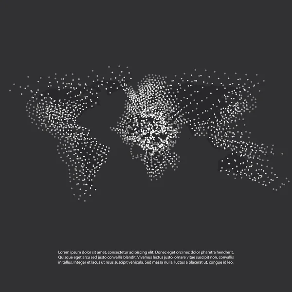 Cloud Computing e reti con mappa del mondo - Connessioni di rete digitali globali astratte, Concetto di tecnologia di sfondo, Modello di elemento di progettazione creativa — Vettoriale Stock