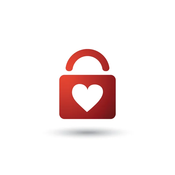 Valentine and Wedding Card, Icon Design With Padlock — Stock Vector