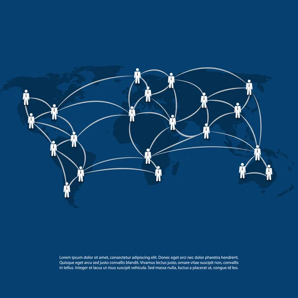 Réseaux - Connexions d'affaires - Conception de concepts de médias sociaux — Image vectorielle