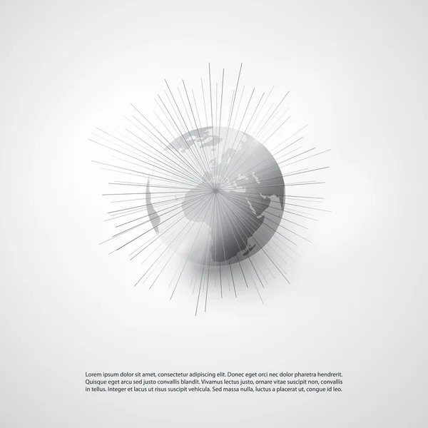 Computación en la nube y redes con Earth Globe - Conexiones de red digitales globales abstractas, Concepto de tecnología de fondo, Plantilla de elementos de diseño creativo — Archivo Imágenes Vectoriales