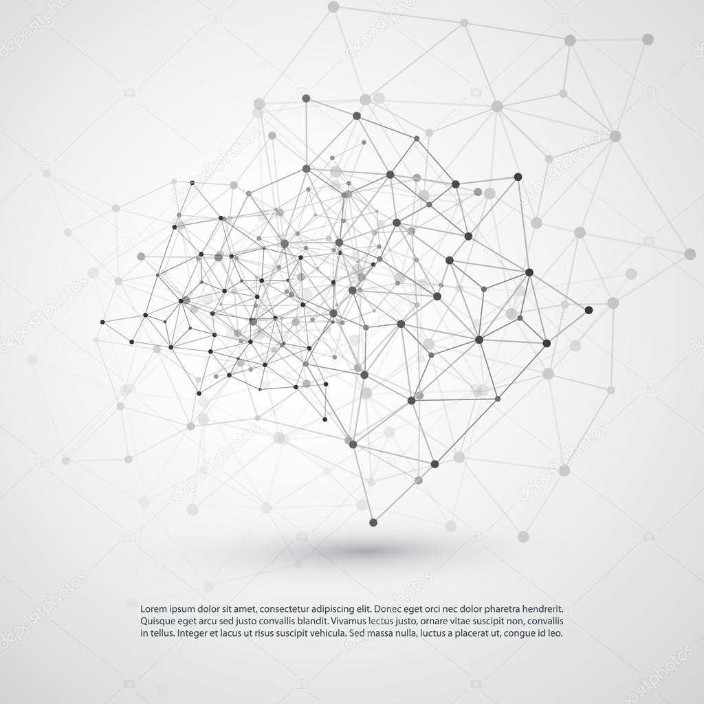 Black and White Modern Minimal Style Cloud Computing, Networks Structure, Telecommunications Concept Design, Network Connections, Transparent Geometric Wireframe