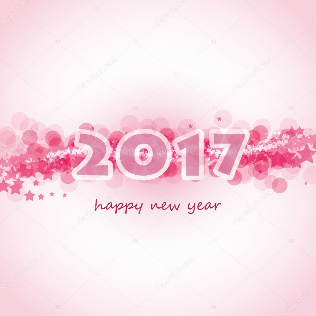 New Year Card, Cover or Background Template - 2017