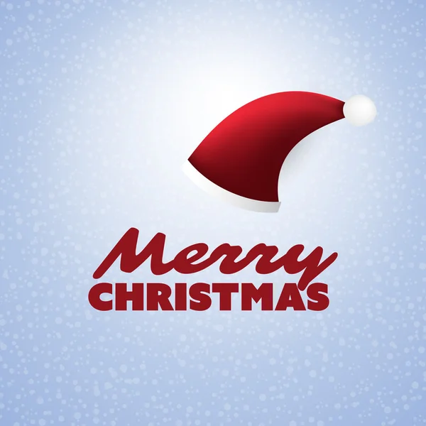 Feliz cartão de Natal com chapéu de Papai Noel — Vetor de Stock