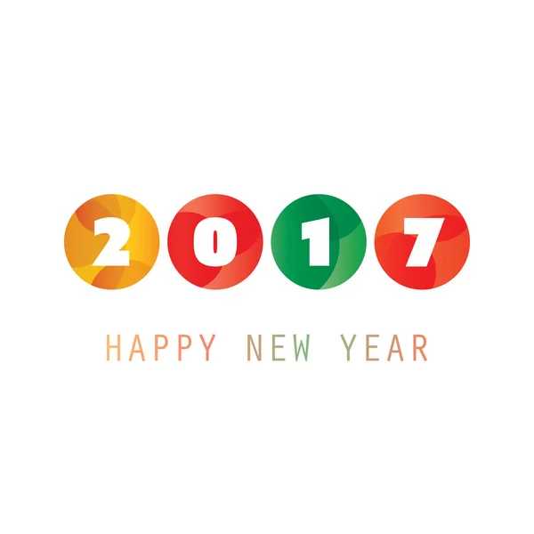 Jednoduché barevné novoroční přání, kryt nebo šablonu návrhu - 2017 — Stockový vektor