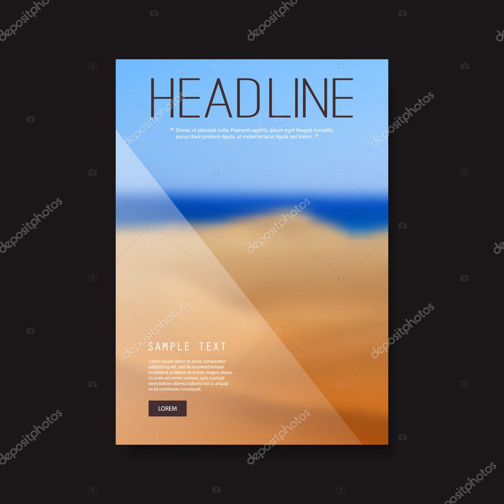 business flyer or cover design with blurred desert image corporate