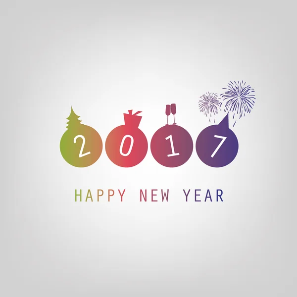 Лучшие пожелания - современная Simple Happy New Year Card or Background Template - 2017 — стоковый вектор