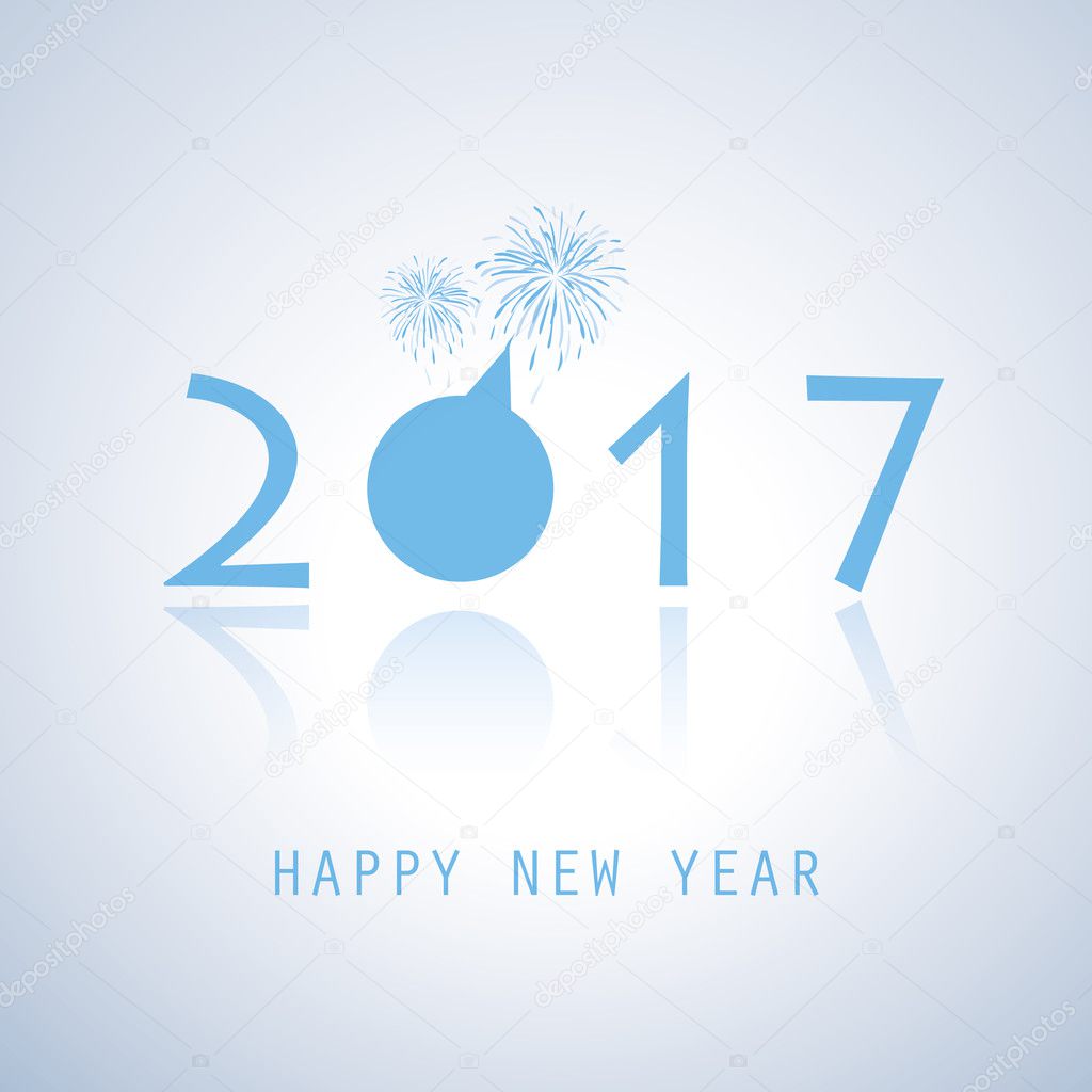 Abstract Modern Style Happy New Year Greeting Card, Cover or Background, Creative Design Template - 2017