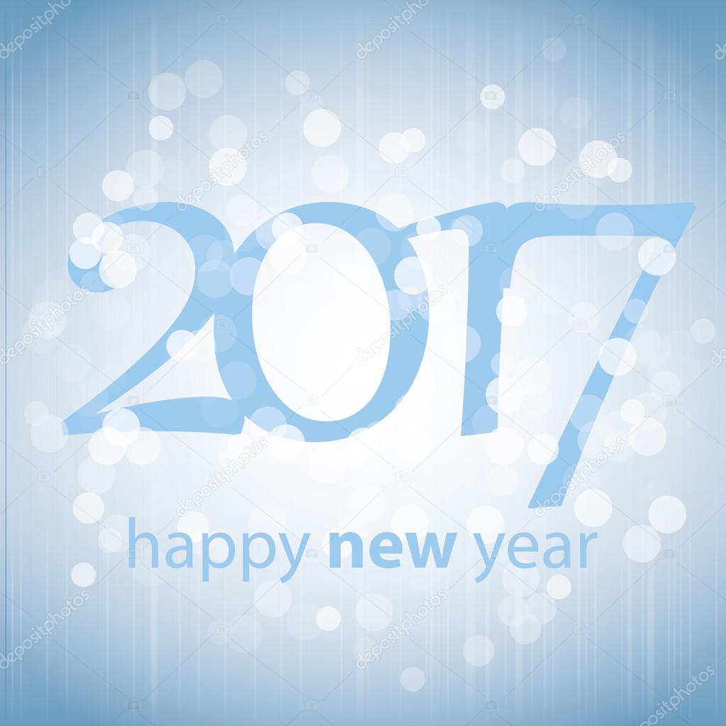 Best Wishes - Blue Abstract Modern Style Happy New Year Greeting Card, Cover or Background, Creative Design Template - 2017