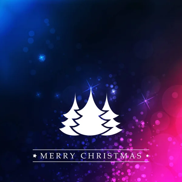 Style moderne coloré Joyeuses fêtes, Joyeux voeux de Noël ou conception de carte-cadeau avec étiquette, arbre de Noël sur un fond flou étincelant — Image vectorielle