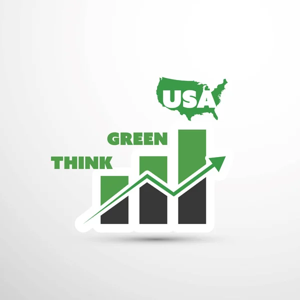 Pensez aux États-Unis verts ! - Conception de concept Eco Vector — Image vectorielle