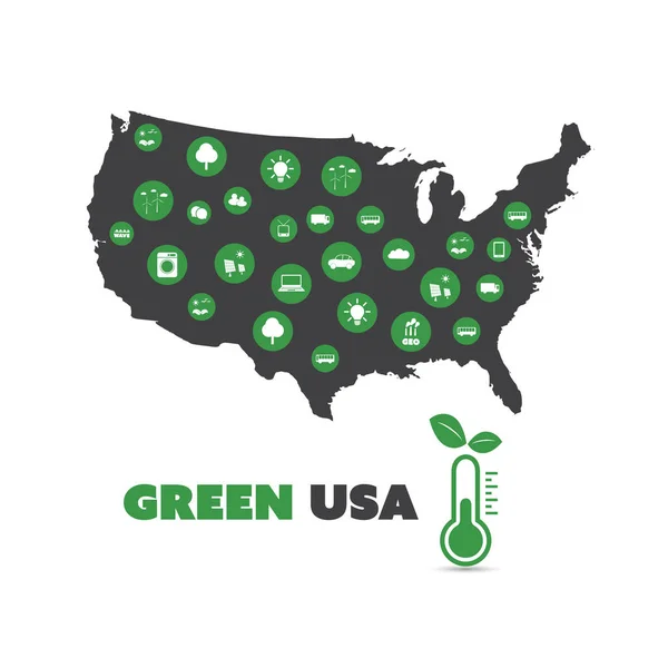 Conception de concept vert USA — Image vectorielle