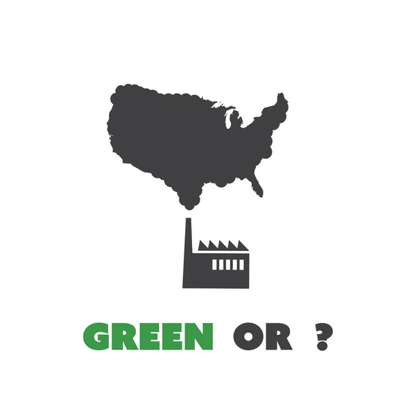 Зелений або? -Концепція дизайну Еко США — стоковий вектор