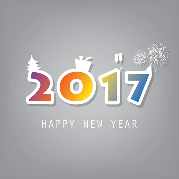 Nejlepší přání - abstraktní moderní styl šťastný nový rok blahopřání nebo pozadí, kreativní Design šablony - 2017 — Stockový vektor