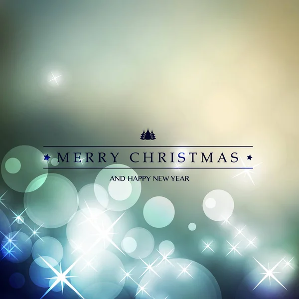 多彩的节日快乐，圣诞快乐，新年贺卡与标签上闪闪发光的模糊背景 — 图库矢量图片