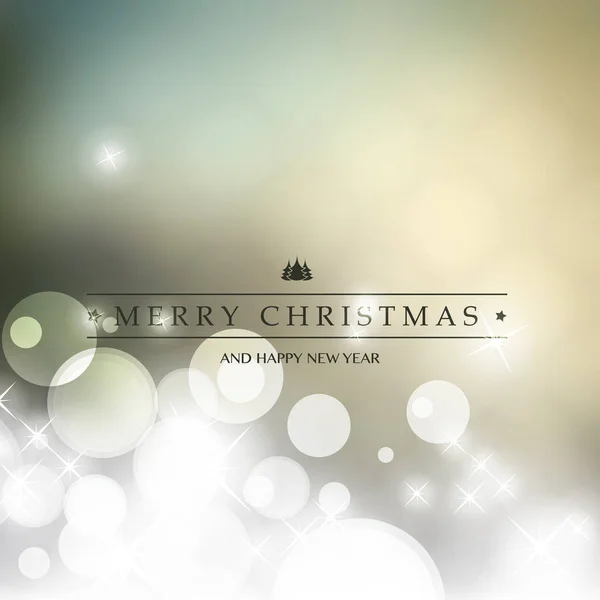 多彩的节日快乐，圣诞快乐，新年贺卡与标签上闪闪发光的模糊背景 — 图库矢量图片