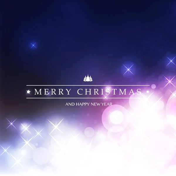 Kleurrijke Happy Holidays, vrolijke Kerstmis en Nieuwjaar wenskaart met Label op een sprankelende onscherpe achtergrond — Stockvector