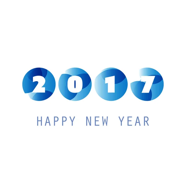 Eenvoudige blauwe nieuwjaarskaart, Cover of achtergrond ontwerpsjabloon - 2017 — Stockvector