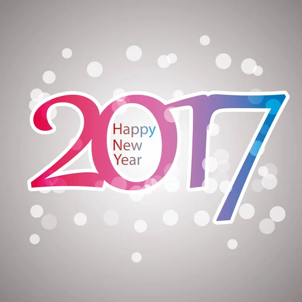 Jiskřivé barevné novoroční přání, kryt nebo pozadí šablony návrhu - 2017 — Stockový vektor