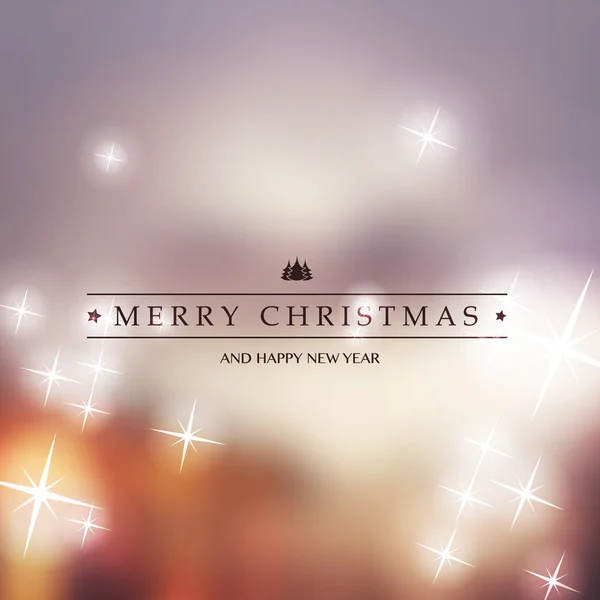 Veselé Vánoce - barevné moderní styl Štastné a veselé blahopřání na šumivé světlé rozostřeného pozadí — Stockový vektor