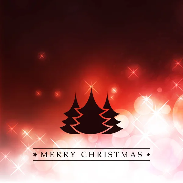 С Рождеством Христовым - красочный современный стиль Счастливые праздники Открытки с этикеткой и силуэтом дерева на ярко-ярком размытом фоне — стоковый вектор