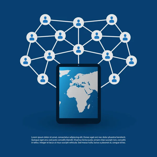 Sieci - Business Connections - Koncepcja mediów społecznościowych — Wektor stockowy