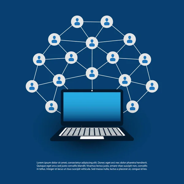 Reti - Connessioni aziendali - Design concettuale dei social media — Vettoriale Stock