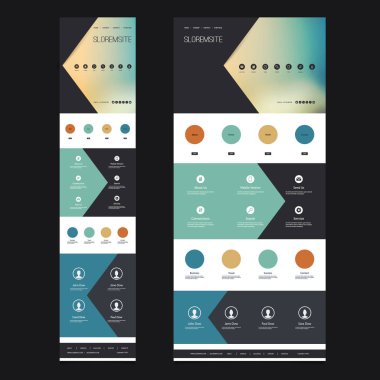 Duyarlı bir sayfa vektör Web sitesi şablonu ile arka plan bulanık - masaüstü ve taşınabilir sürümü 