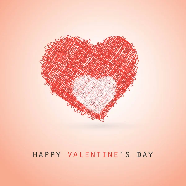 Pareja de corazones rojos - Diseño de vectores de tarjetas de San Valentín — Vector de stock