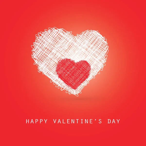 Pareja de corazones rojos - Diseño de vectores de tarjetas de San Valentín — Archivo Imágenes Vectoriales