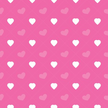 Soyut kesintisiz beyaz ve mor kalp desen