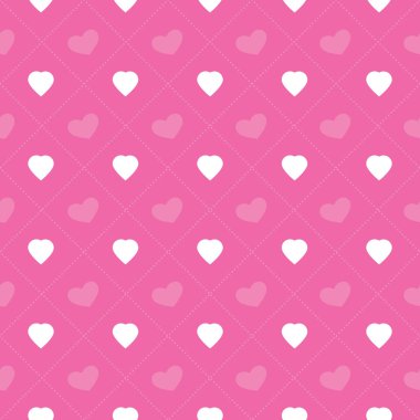 Soyut kesintisiz beyaz ve mor kalp desen