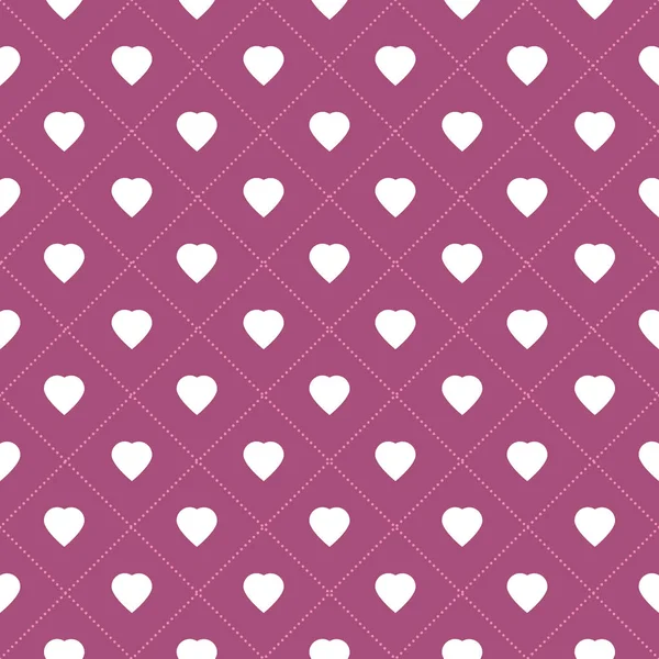 Patroon van abstracte naadloze wit en Purple Hearts — Stockvector