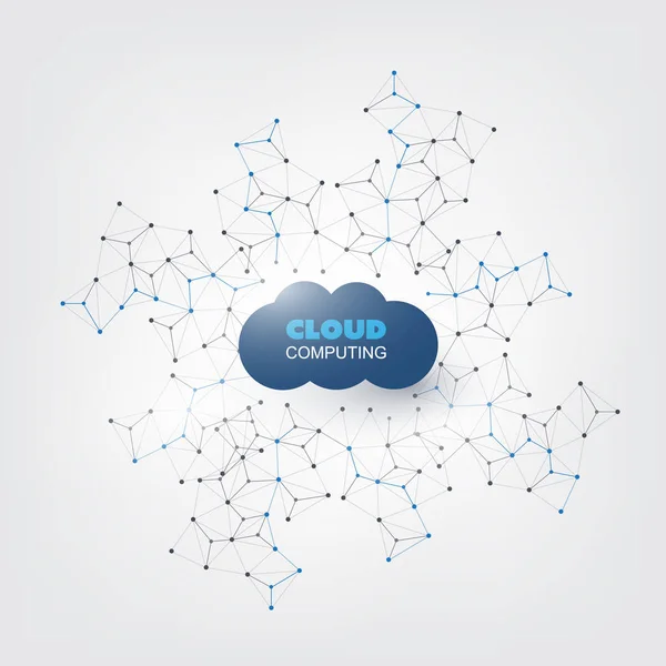 Cloud Computing Design Concept - digitale netwerkverbindingen, technische achtergrond — Stockvector