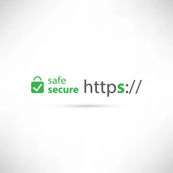 HTTPS Protocol - Safe and Secure Browsing — Stock Vector