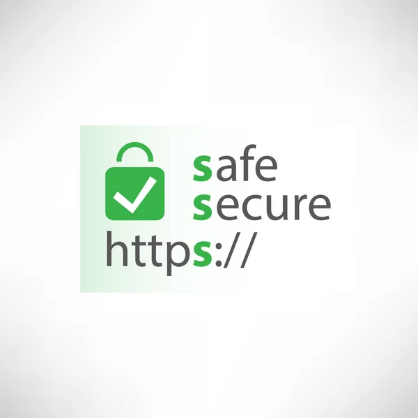 HTTPS Protocol - Safe and Secure Browsing — Stock Vector