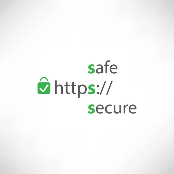HTTPS Network Protocol безпечний і безпечний перегляд — стоковий вектор