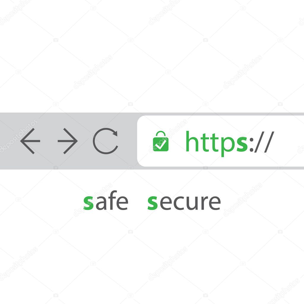 Browser Address Bar with Https Protocol - Secure Connections Trend