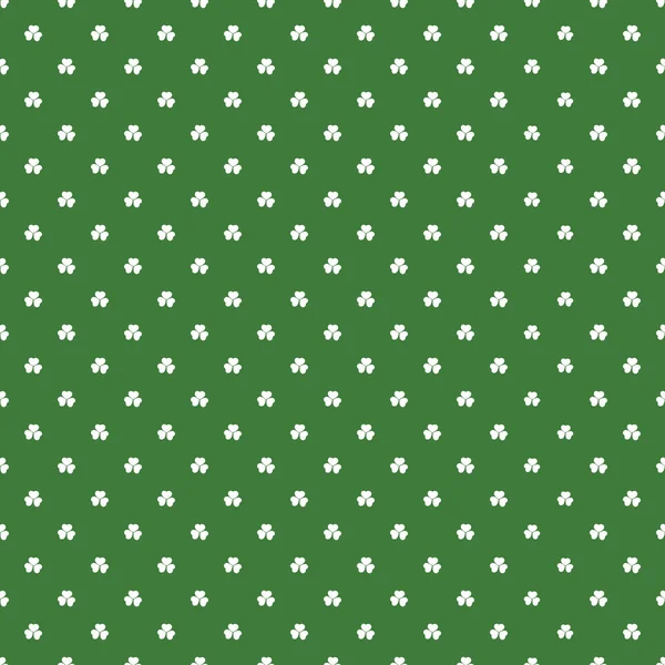 Abstracte naadloze witte en groene Shamrock patroon - Saint Patricks Day Card of achtergrond Vector Design — Stockvector