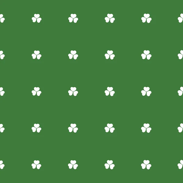 Patrón de trébol blanco y verde sin costuras abstracto - Tarjeta del día de San Patricio o diseño de vectores de fondo — Archivo Imágenes Vectoriales