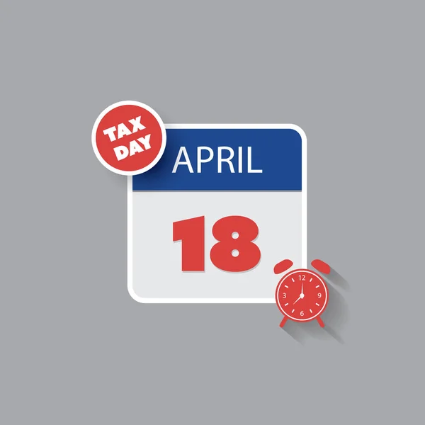 USA Tax Day Reminder Concept - Kalender ontwerp sjabloon 2022 — Stockvector