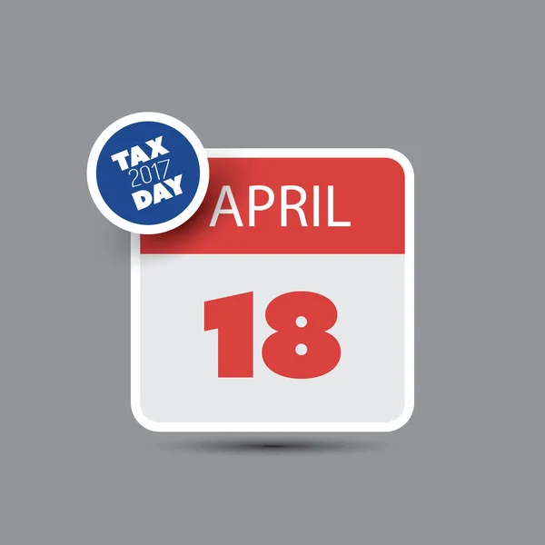 Concept de rappel de la Journée de l'impôt des États-Unis - Modèle de conception de calendrier 2022 — Image vectorielle