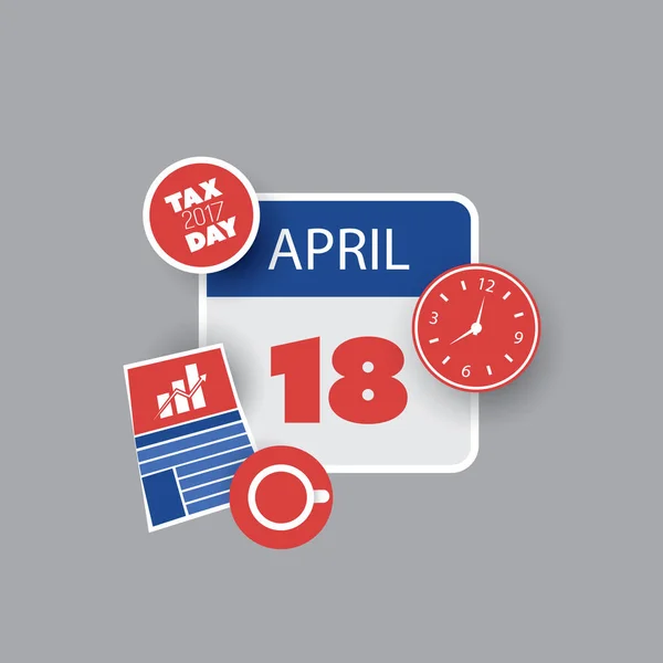 USA Tax Day Reminder Concept - Plantilla de diseño de calendario 2022 — Archivo Imágenes Vectoriales