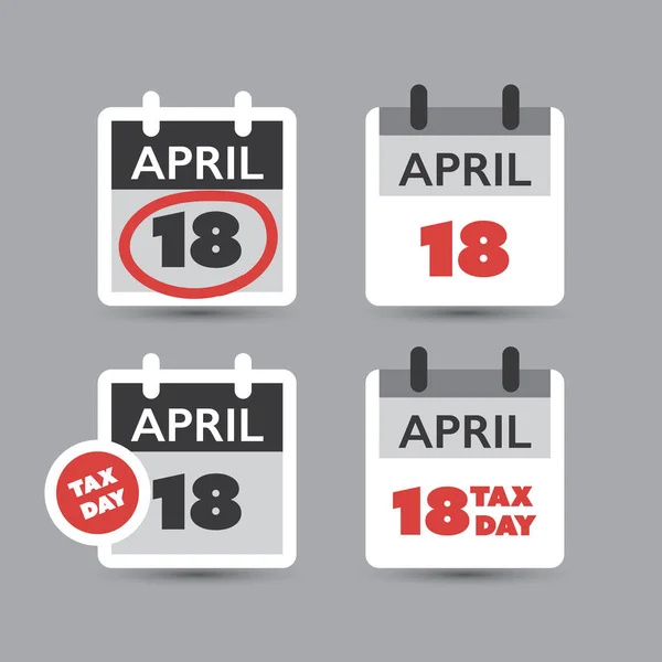 Set di banner Web USA Tax Day - Modelli di progettazione calendario 2022 — Vettoriale Stock