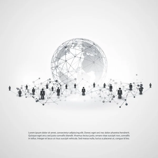 Redes - Conexiones comerciales - Diseño de Conceptos de Redes Sociales — Vector de stock