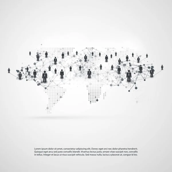 Sieci - Business Connections - Koncepcja mediów społecznościowych — Wektor stockowy
