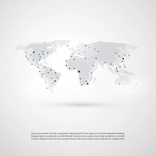 Przetwarzanie w chmurze i sieci z mapa świata - streszczenie globalnego biznesu połączeń, technologia tło koncepcja, kreatywnych Element szablonu — Wektor stockowy