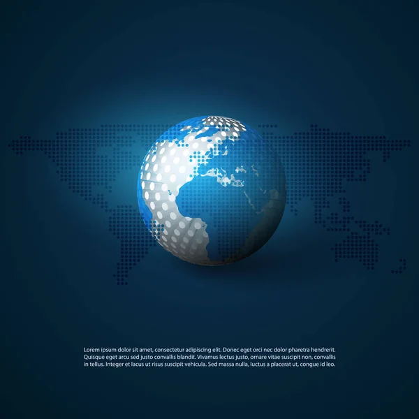 Concept de réseau avec carte du monde - Connexions de réseau mondial, Contexte du concept de technologie, Modèle d'élément de conception créative — Image vectorielle